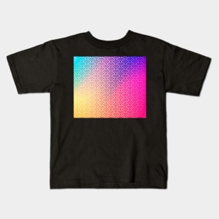 Fun colorful rainbow art deco pattern Kids T-Shirt